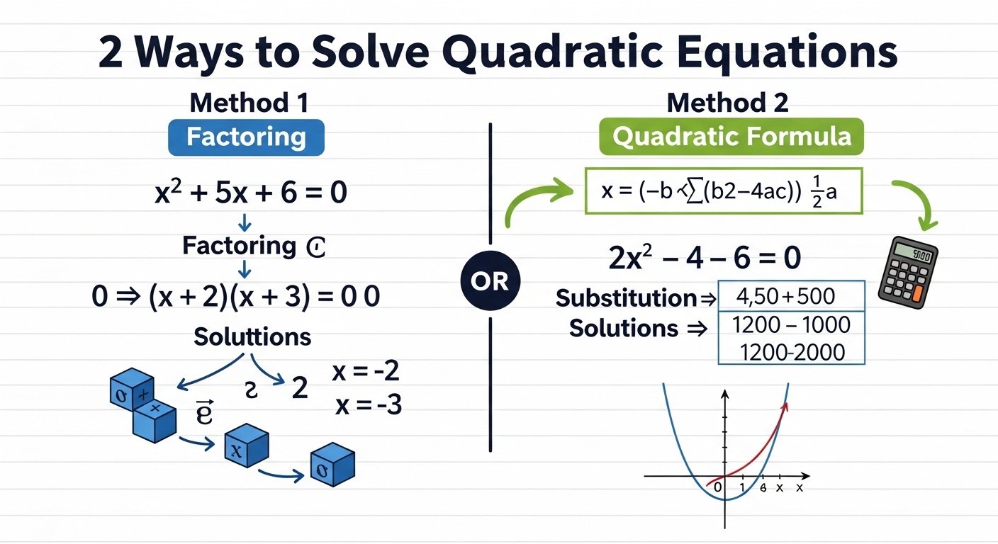 2 Ways to Solve Quadratic Equations